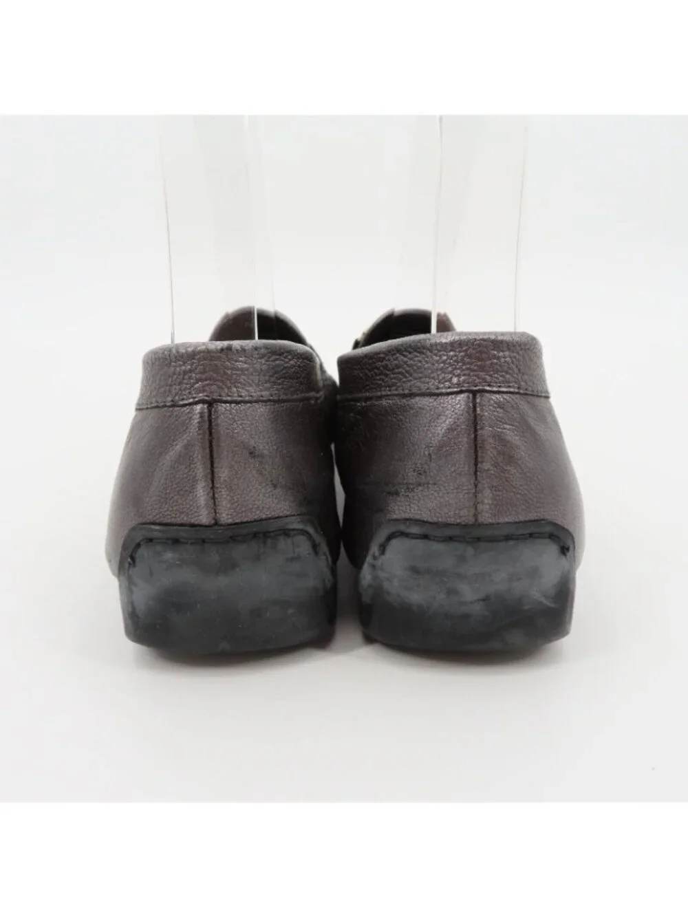 Stuart Weitzman 9.5 SS Pewter Silver Textured Chain Square Toe Loafers Flats
